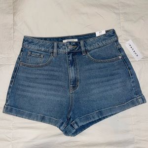 PACSUN 
Dark Blue Denim Mom Shorts